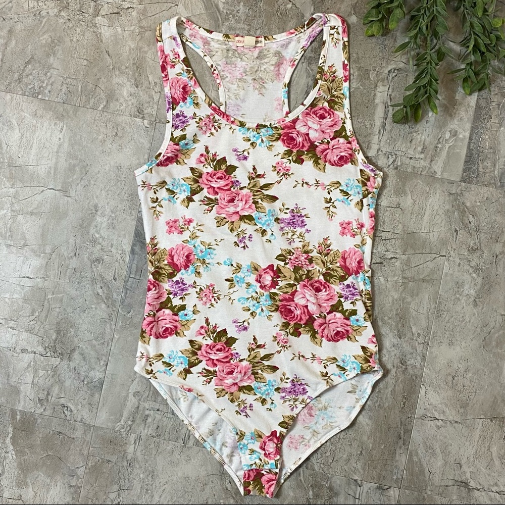 Floral Snap Bodysuit Large